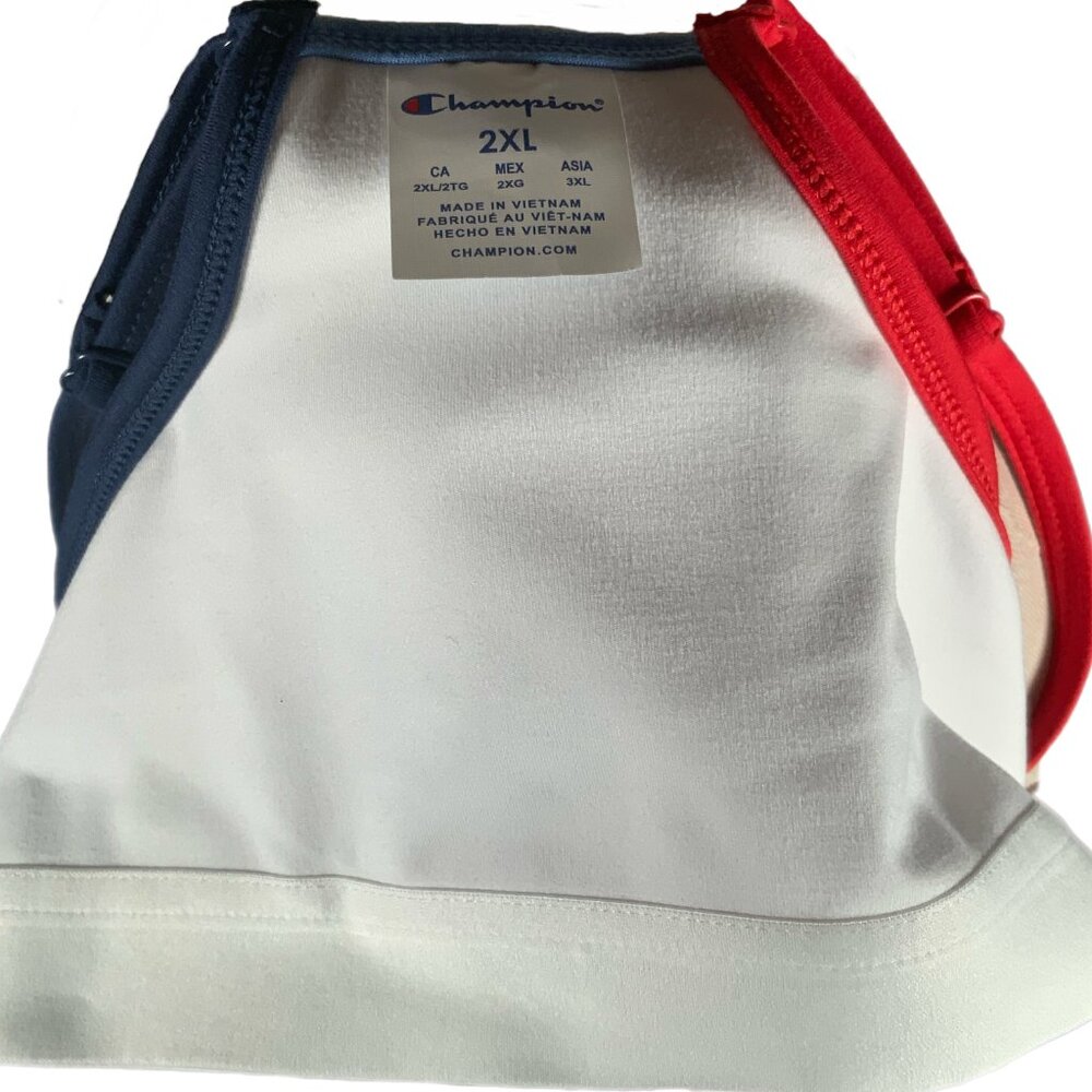 NWT Champion Soft Touch Longline Cropped Cami Shelf Bra XXL 2XL White Anti Odor - Picture 13 of 13